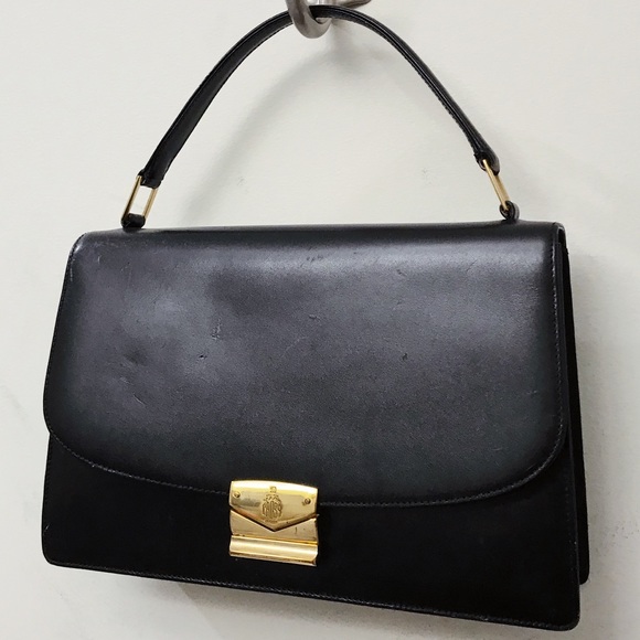 Mark Cross Black Leather Minimal Chic Top Handle Classic Leather Bag - Picture 3 of 8